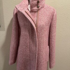 J. Crew Factory Pink Herringbone Pea Coat